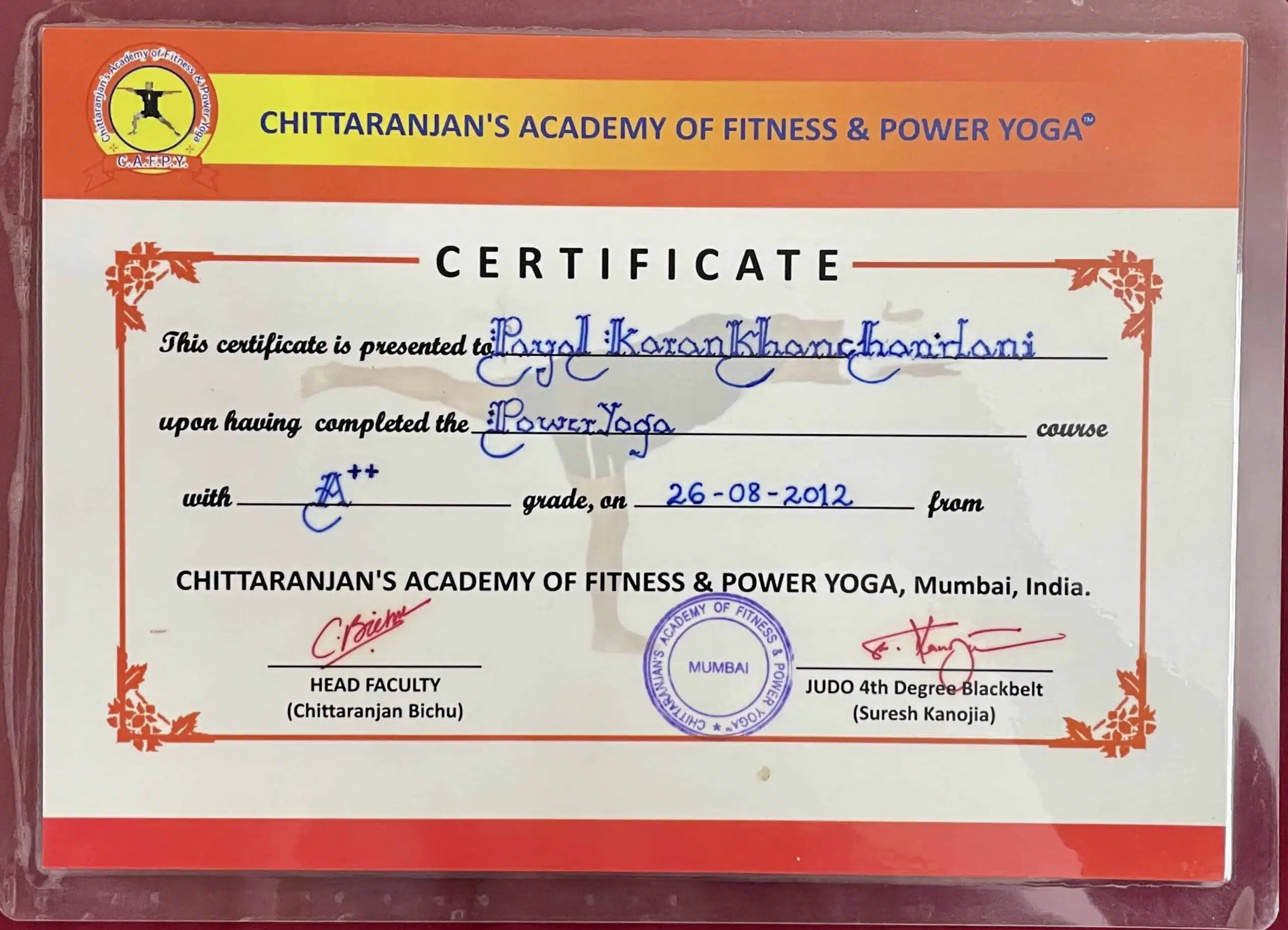 Power Yoga Certificate