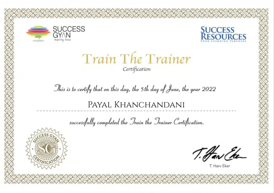 Train The Trainer Certificate